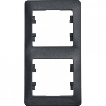 2-постовая рамка SCHNEIDER ELECTRIC GLOSSA, вертикальная, АНТРАЦИТ