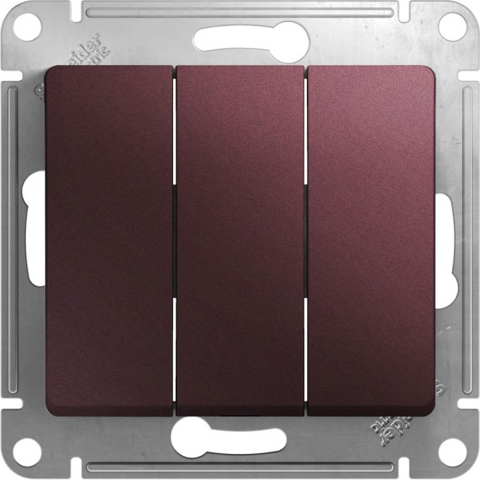 3-клавишный выключатель SCHNEIDER ELECTRIC GLOSSA, сх.1+1+1, 10АХ, механизм, БАКЛАЖАНОВЫЙ GSL001131 3-клавишный выключатель SCHNEIDER ELECTRIC GLOSSA, сх.1+1+1, 10АХ, механизм, БАКЛАЖАНОВЫЙ GSL001131