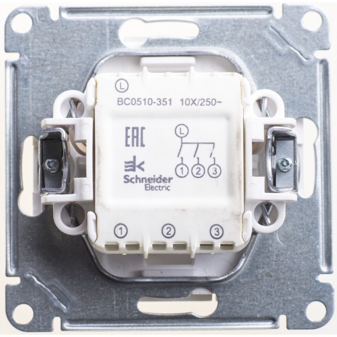 3-клавишный выключатель SCHNEIDER ELECTRIC W59, 10АХ, механизм, МАТОВЫЙ ХРОМ VS0510-351-5-86 3-клавишный выключатель SCHNEIDER ELECTRIC W59, 10АХ, механизм, МАТОВЫЙ ХРОМ VS0510-351-5-86