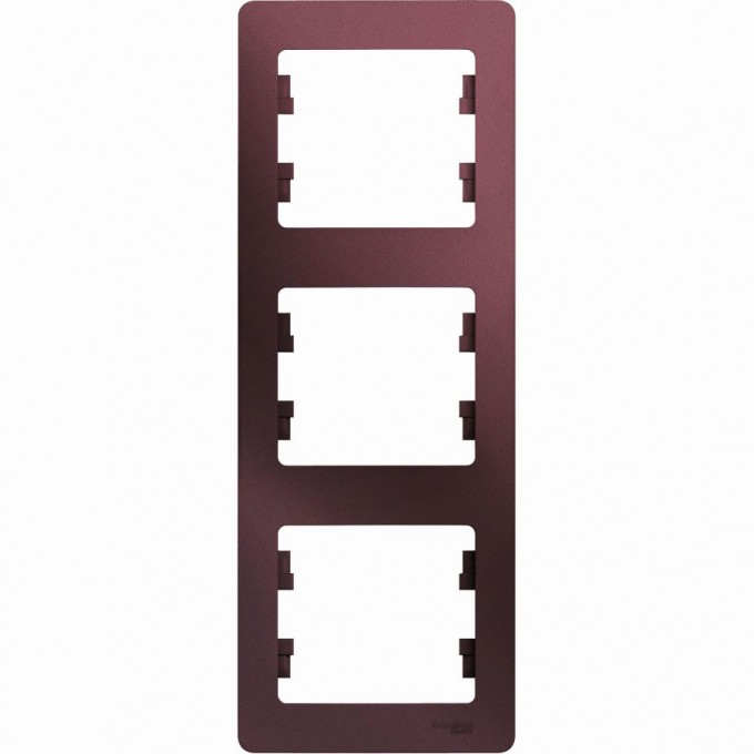 3-постовая рамка SCHNEIDER ELECTRIC GLOSSA, вертикальная, БАКЛАЖАНОВЫЙ GSL001107 3-постовая рамка SCHNEIDER ELECTRIC GLOSSA, вертикальная, БАКЛАЖАНОВЫЙ GSL001107