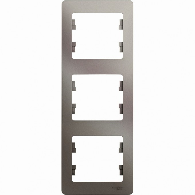 3-постовая рамка SCHNEIDER ELECTRIC GLOSSA, вертикальная, ПЛАТИНА GSL001207 3-постовая рамка SCHNEIDER ELECTRIC GLOSSA, вертикальная, ПЛАТИНА GSL001207