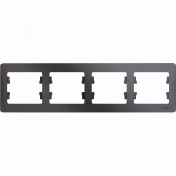 4-постовая рамка SCHNEIDER ELECTRIC GLOSSA, горизонтальная, ГРАФИТ