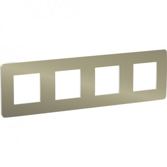 4-постовая рамка SCHNEIDER ELECTRIC UNICA STUDIO, бронза/белый