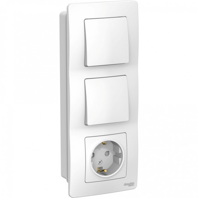 Блок SCHNEIDER ELECTRIC BLANCA: розетка з/к шт 16А, 250В + выключатель 1-кл. + выключатель 1-кл. БЕЛЫЙ BLNBS101101 Блок SCHNEIDER ELECTRIC BLANCA: розетка з/к шт 16А, 250В + выключатель 1-кл. + выключатель 1-кл. БЕЛЫЙ BLNBS101101