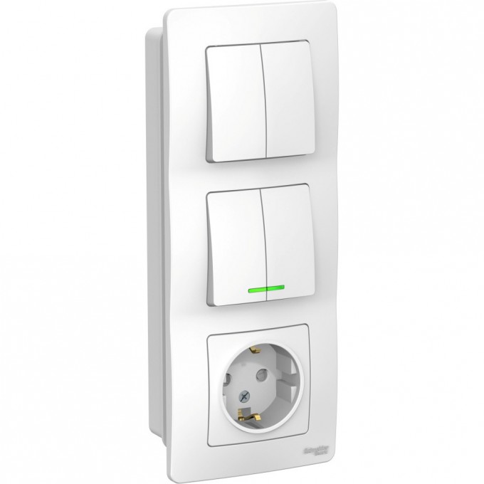Блок SCHNEIDER ELECTRIC BLANCA: розетка з/к шт 16А, 250В + выключатель 2-кл. с подсв. + выключатель 2-кл. БЕЛЫЙ BLNBS102211 Блок SCHNEIDER ELECTRIC BLANCA: розетка з/к шт 16А, 250В + выключатель 2-кл. с подсв. + выключатель 2-кл. БЕЛЫЙ BLNBS102211