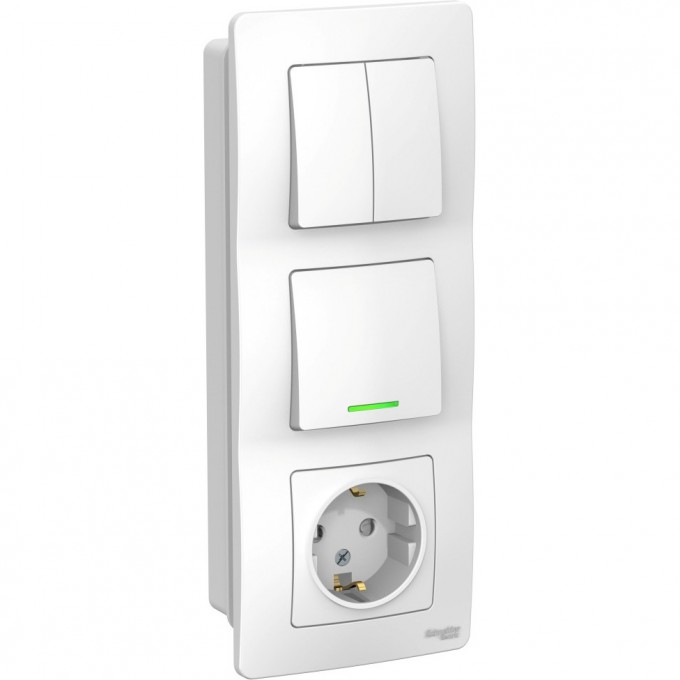 Блок SCHNEIDER ELECTRIC BLANCAК: розетка з/к шт 16А, 250В + выключатель 1-кл. с подсв. + выключатель 2-кл. БЕЛЫЙ BLNBS101211 Блок SCHNEIDER ELECTRIC BLANCAК: розетка з/к шт 16А, 250В + выключатель 1-кл. с подсв. + выключатель 2-кл. БЕЛЫЙ BLNBS101211