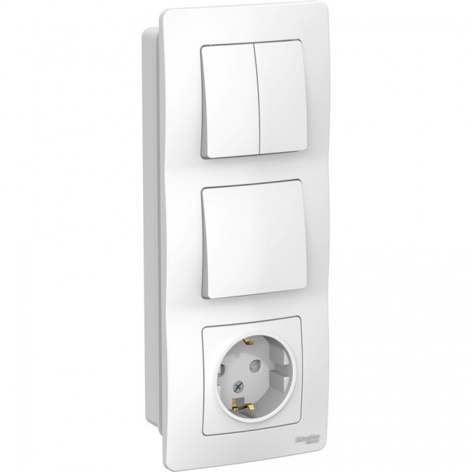 Блок SCHNEIDER ELECTRIC BLANCAК: розетка з/к шт 16А, 250В + выключатель 1-кл. + выключатель 2-кл. БЕЛЫЙ BLNBS101201 Блок SCHNEIDER ELECTRIC BLANCAК: розетка з/к шт 16А, 250В + выключатель 1-кл. + выключатель 2-кл. БЕЛЫЙ BLNBS101201