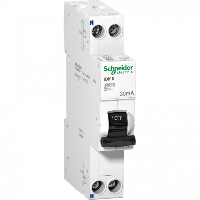 Дифференциальный автомат электронного типа SCHNEIDER ELECTRIC ACTI 9 iDif K 6КА 16A C 30МA AC A9D63616 Дифференциальный автомат электронного типа SCHNEIDER ELECTRIC ACTI 9 iDif K 6КА 16A C 30МA AC A9D63616