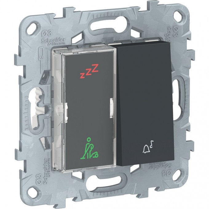Дисплей гостиничного номера и кнопочный звонок SCHNEIDER ELECTRIC UNICA NEW, антрацит NU577754 Дисплей гостиничного номера и кнопочный звонок SCHNEIDER ELECTRIC UNICA NEW, антрацит NU577754