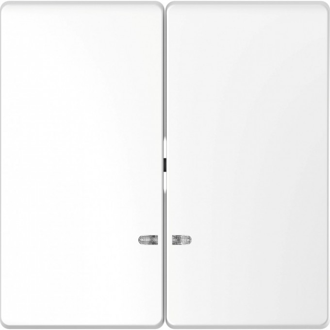 Клавиша двойная MERTEN D-LIFE с линзой для LED модуля, БЕЛ. ЛОТОС MTN3420-6035