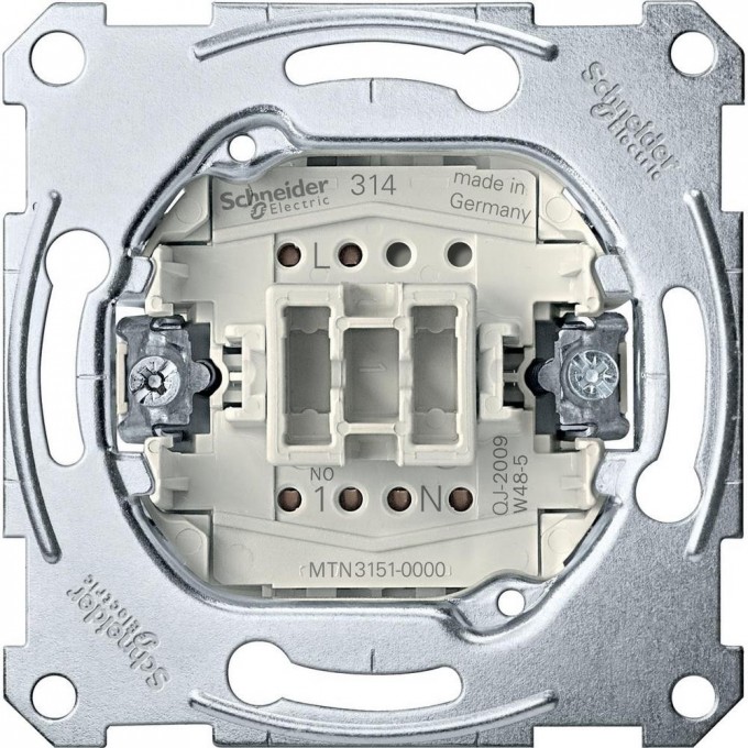 Механизм SCHNEIDER ELECTRIC MERTEN 1-полюсного кноп. выкл. с разм/конт.и зажимом нейтрали 10A, QF MTN3151-0000 Механизм SCHNEIDER ELECTRIC MERTEN 1-полюсного кноп. выкл. с разм/конт.и зажимом нейтрали 10A, QF MTN3151-0000
