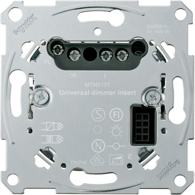 Механизм SCHNEIDER ELECTRIC MERTEN D-LIFE PLUSLINK универсального диммера 10-420Вт RLC (LED), 1 канал MTN5171-0000 Механизм SCHNEIDER ELECTRIC MERTEN D-LIFE PLUSLINK универсального диммера 10-420Вт RLC (LED), 1 канал MTN5171-0000