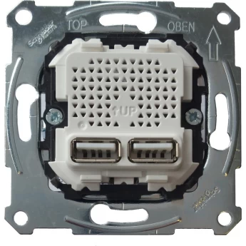 Механизм SCHNEIDER ELECTRIC MERTEN USB зарядного устройства с 2-мя разъемами 2,1А (2x1,05А)