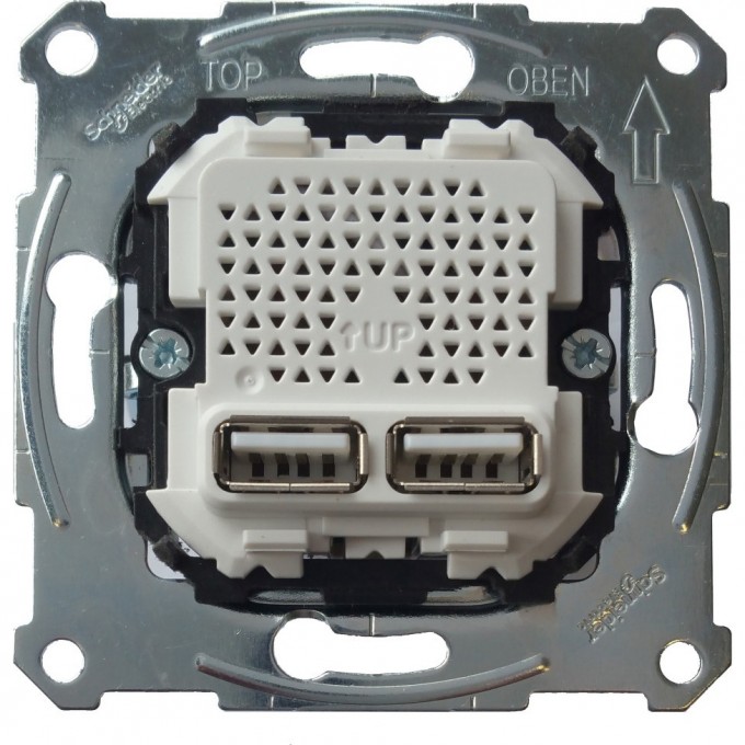 Механизм SCHNEIDER ELECTRIC MERTEN USB зарядного устройства с 2-мя разъемами 2,1А (2x1,05А) MTN4366-0100 Механизм SCHNEIDER ELECTRIC MERTEN USB зарядного устройства с 2-мя разъемами 2,1А (2x1,05А) MTN4366-0100