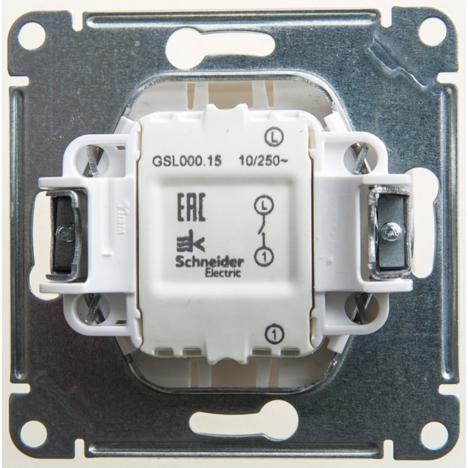 Нажимная кнопка SCHNEIDER ELECTRIC GLOSSA, сх.1, 10АХ, механизм, перламутр GSL000615 Нажимная кнопка SCHNEIDER ELECTRIC GLOSSA, сх.1, 10АХ, механизм, перламутр GSL000615