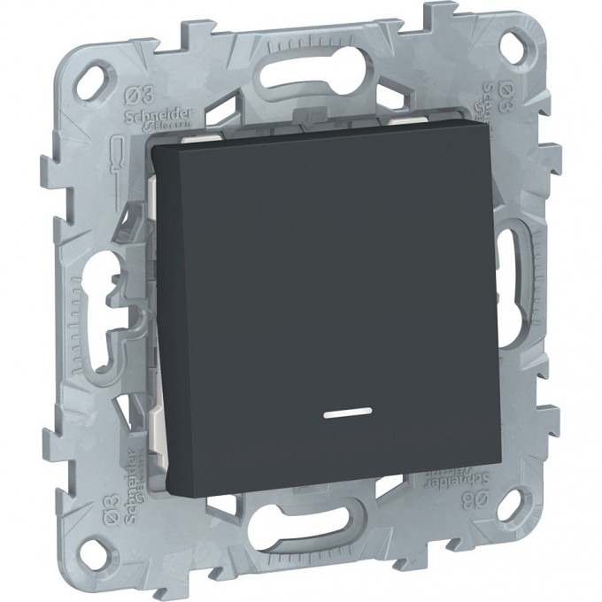 Переключатель 1-клавишный SCHNEIDER ELECTRIC UNICA NEW, с подсветкой, сх. 6а, антрацит NU520354N Переключатель 1-клавишный SCHNEIDER ELECTRIC UNICA NEW, с подсветкой, сх. 6а, антрацит NU520354N