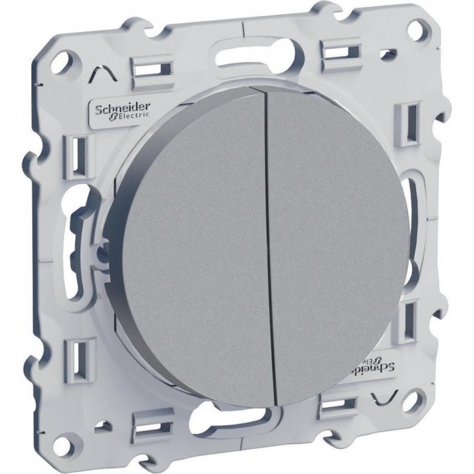 Переключатель 2-клавишный SCHNEIDER ELECTRIC ODACE, 10 АХ, 250 В, сх. 6+6, алюминий S53R213 Переключатель 2-клавишный SCHNEIDER ELECTRIC ODACE, 10 АХ, 250 В, сх. 6+6, алюминий S53R213