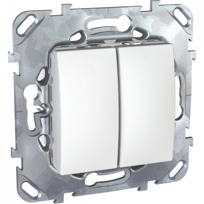 Переключатель 2-клавишный SCHNEIDER ELECTRIC UNICA, 2 х сх. 6, 10 АX, 250 В, белый MGU5.213.18ZD Переключатель 2-клавишный SCHNEIDER ELECTRIC UNICA, 2 х сх. 6, 10 АX, 250 В, белый MGU5.213.18ZD