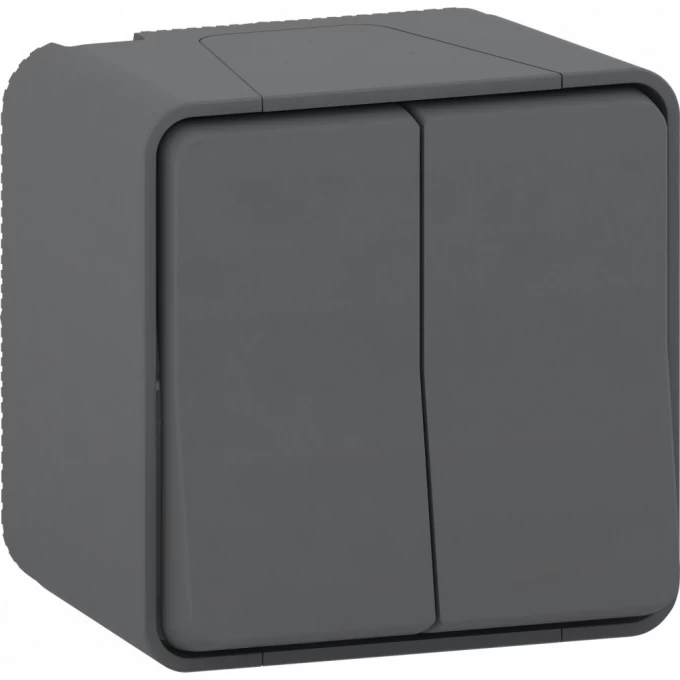 Переключатель SCHNEIDER ELECTRIC MUREVA S 2-клавишный, в сборе, О/У сх. 6+6 , антрацит, IP55 MUR35022 Переключатель SCHNEIDER ELECTRIC MUREVA S 2-клавишный, в сборе, О/У сх. 6+6 , антрацит, IP55 MUR35022