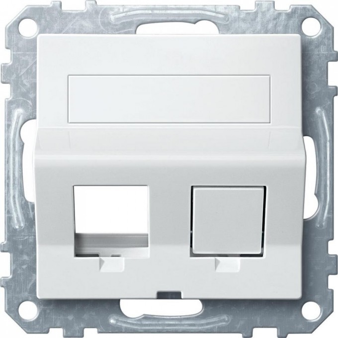 Плата наклонная SCHNEIDER ELECTRIC MERTEN д/Keystone RJ45 2 поста, ПОЛ.БЕЛЫЙ, SM MTN4568-0319