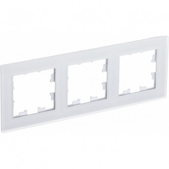 Рамка 3-постовая SCHNEIDER ELECTRIC ATLASDESIGN NATURE, матовое органическое стекло белый