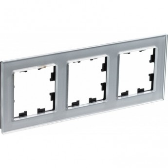 Рамка 3-постовая SCHNEIDER ELECTRIC ATLASDESIGN NATURE, органическое стекло алюминий