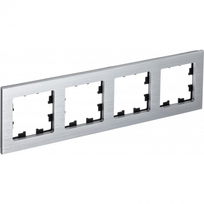 Рамка 4-постовая SCHNEIDER ELECTRIC ATLASDESIGN NATURE, металл серебро ATN312104 Рамка 4-постовая SCHNEIDER ELECTRIC ATLASDESIGN NATURE, металл серебро ATN312104