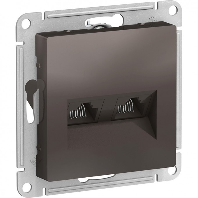 Розетка двойная компьютерная SCHNEIDER ELECTRIC ATLASDESIGN RJ45+RJ45, кат.5E, механизм, мокко ATN000685 Розетка двойная компьютерная SCHNEIDER ELECTRIC ATLASDESIGN RJ45+RJ45, кат.5E, механизм, мокко ATN000685