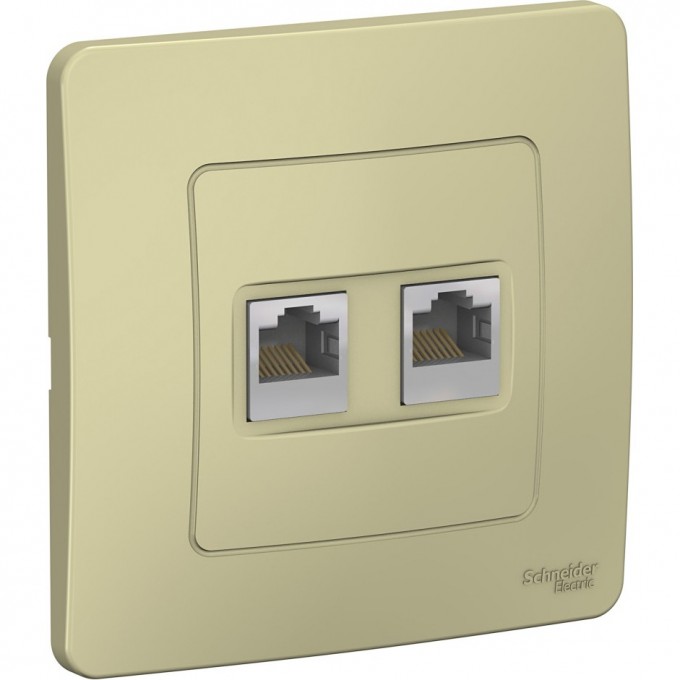 Розетка двойная компьютерная SCHNEIDER ELECTRIC BLANCA с/у, RJ45, кат.5E, бежевый BLNIS045457 Розетка двойная компьютерная SCHNEIDER ELECTRIC BLANCA с/у, RJ45, кат.5E, бежевый BLNIS045457