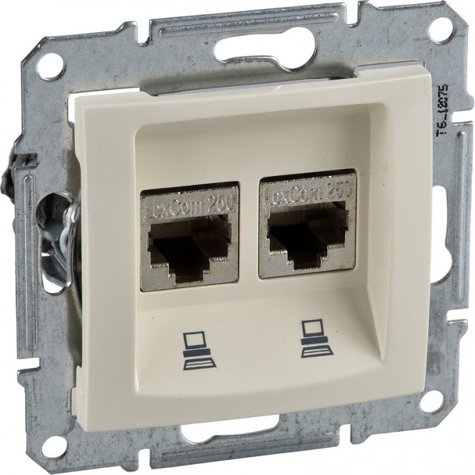 Розетка двойная компьютерная SCHNEIDER ELECTRIC SEDNA RJ45, кат. 6, неэкр. UTP, бежевый SDN4800147 Розетка двойная компьютерная SCHNEIDER ELECTRIC SEDNA RJ45, кат. 6, неэкр. UTP, бежевый SDN4800147