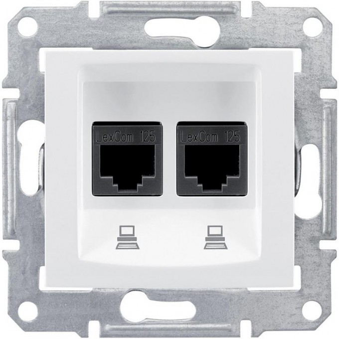 Розетка двойная компьютерная SCHNEIDER ELECTRIC SEDNA RJ45, кат. 6, неэкр. UTP, белый SDN4800121 Розетка двойная компьютерная SCHNEIDER ELECTRIC SEDNA RJ45, кат. 6, неэкр. UTP, белый SDN4800121