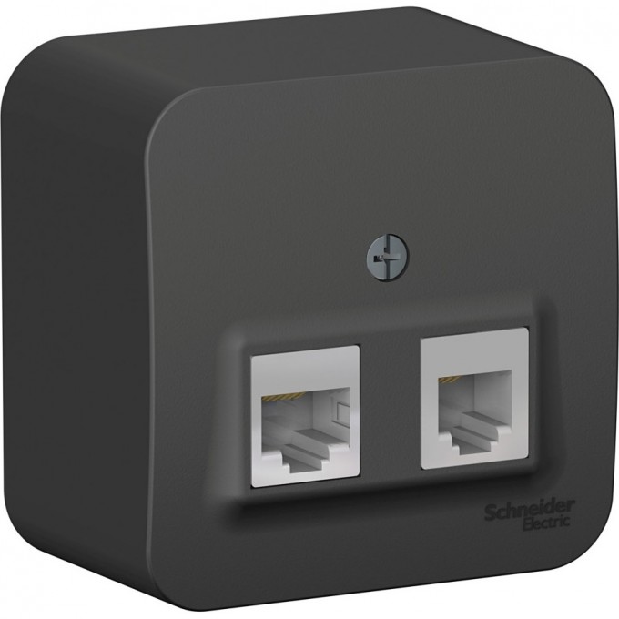 Розетка двойная компьютерная/телефонная SCHNEIDER ELECTRIC BLANCA RJ45+RJ11, кат.5E, с изолирующей пластиной, антрацит BLNIA045116 Розетка двойная компьютерная/телефонная SCHNEIDER ELECTRIC BLANCA RJ45+RJ11, кат.5E, с изолирующей пластиной, антрацит BLNIA045116