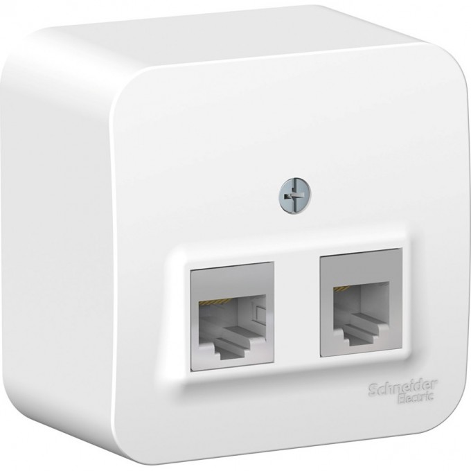 Розетка двойная компьютерная/телефонная SCHNEIDER ELECTRIC BLANCA RJ45+RJ11, кат.5E, с изолирующей пластиной, белый BLNIA045111 Розетка двойная компьютерная/телефонная SCHNEIDER ELECTRIC BLANCA RJ45+RJ11, кат.5E, с изолирующей пластиной, белый BLNIA045111