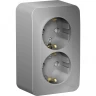 Розетка двойная SCHNEIDER ELECTRIC BLANCA с заземлением, со шторками, 16А, 250В, алюминий BLNRA011203