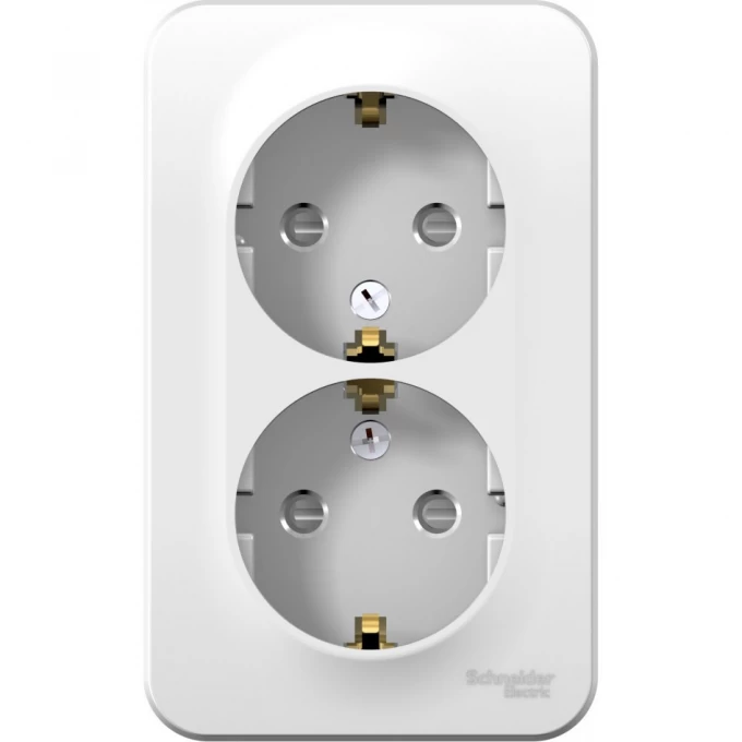 Розетка двойная SCHNEIDER ELECTRIC BLANCA с заземлением, со шторками, с изолирующей пластиной, 16А, 250В, белый BLNRA011211 Розетка двойная SCHNEIDER ELECTRIC BLANCA с заземлением, со шторками, с изолирующей пластиной, 16А, 250В, белый BLNRA011211