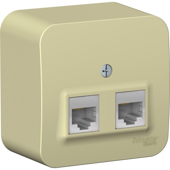 Розетка компьютерная двойная SCHNEIDER ELECTRIC BLANCA RJ45, кат.5E, с изолирующей пластиной, БЕЖЕВЫЙ BLNIA045457 Розетка компьютерная двойная SCHNEIDER ELECTRIC BLANCA RJ45, кат.5E, с изолирующей пластиной, БЕЖЕВЫЙ BLNIA045457