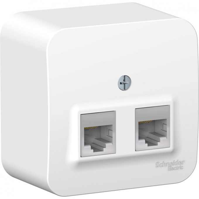 Розетка компьютерная двойная SCHNEIDER ELECTRIC BLANCA RJ45, кат.5E, с изолирующей пластиной, БЕЛЫЙ BLNIA045451 Розетка компьютерная двойная SCHNEIDER ELECTRIC BLANCA RJ45, кат.5E, с изолирующей пластиной, БЕЛЫЙ BLNIA045451