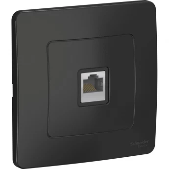 Розетка компьютерная SCHNEIDER ELECTRIC BLANCA с/у, RJ45, кат.5E, АНТРАЦИТ
