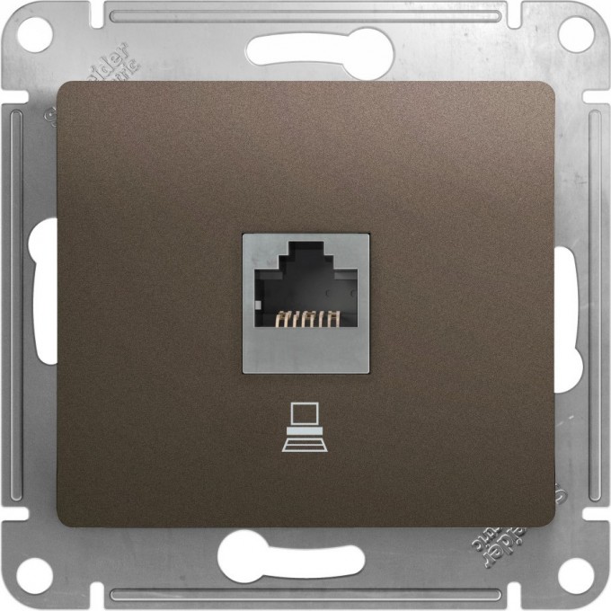 Розетка компьютерная SCHNEIDER ELECTRIC GLOSSA RJ45, кат.5E, механизм, ШОКОЛАД GSL000881K Розетка компьютерная SCHNEIDER ELECTRIC GLOSSA RJ45, кат.5E, механизм, ШОКОЛАД GSL000881K