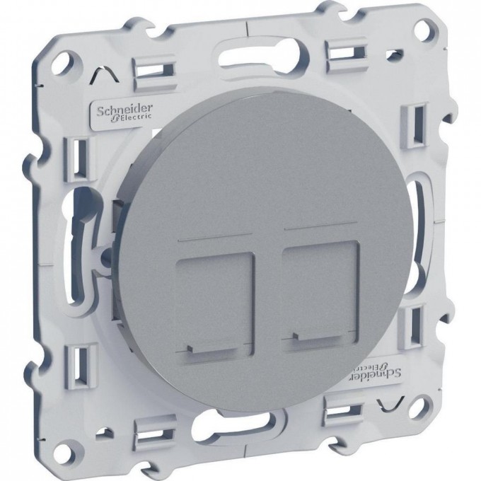 Розетка компьютерная SCHNEIDER ELECTRIC ODACE RJ45 двойная, infraplus, неэкранированный кабель, кат.5е, АЛЮМИНИЙ S53R481 Розетка компьютерная SCHNEIDER ELECTRIC ODACE RJ45 двойная, infraplus, неэкранированный кабель, кат.5е, АЛЮМИНИЙ S53R481