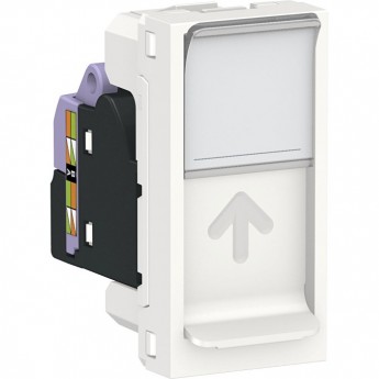 Розетка компьютерная SCHNEIDER ELECTRIC UNICA MODULAR, RJ45, одиночная, кат. 6 STP, 1 модуль, белый