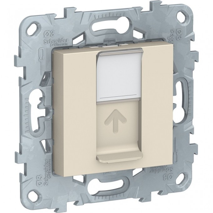 Розетка компьютерная SCHNEIDER ELECTRIC UNICA NEW, RJ45, одиночная, кат. 5е UTP, бежевый NU541144 Розетка компьютерная SCHNEIDER ELECTRIC UNICA NEW, RJ45, одиночная, кат. 5е UTP, бежевый NU541144