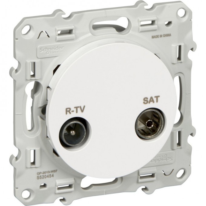 Розетка R-TV/SAT SCHNEIDER ELECTRIC ODACE, одиночная, белый S52R454 Розетка R-TV/SAT SCHNEIDER ELECTRIC ODACE, одиночная, белый S52R454