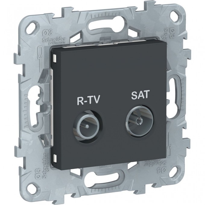 Розетка R-TV/SAT SCHNEIDER ELECTRIC UNICA NEW, одиночная, антрацит NU545454 Розетка R-TV/SAT SCHNEIDER ELECTRIC UNICA NEW, одиночная, антрацит NU545454