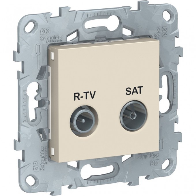 Розетка R-TV/SAT SCHNEIDER ELECTRIC UNICA NEW, оконечная, бежевый NU545544 Розетка R-TV/SAT SCHNEIDER ELECTRIC UNICA NEW, оконечная, бежевый NU545544