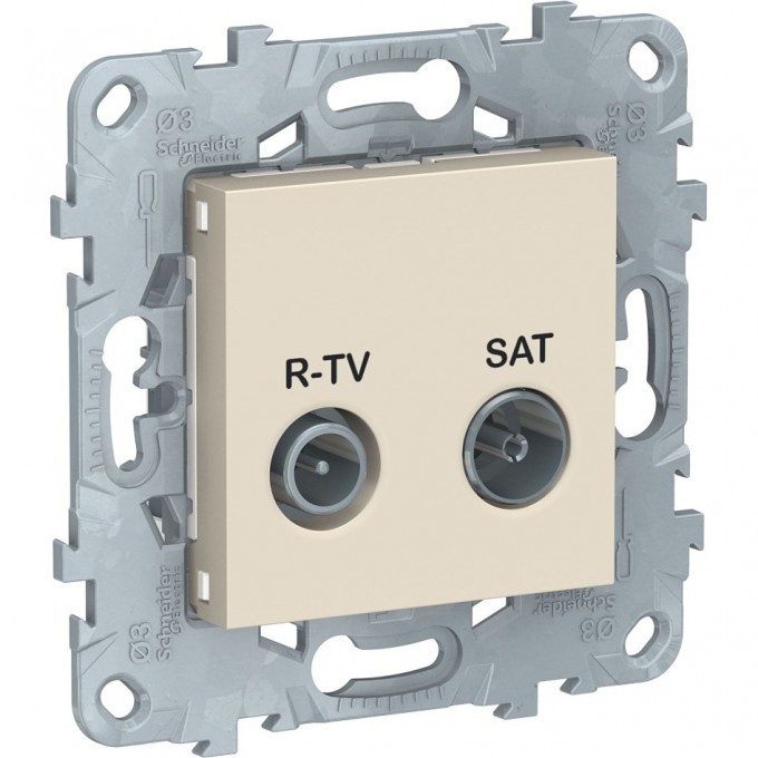 Розетка R-TV/SAT SCHNEIDER ELECTRIC UNICA NEW, проходная, бежевый NU545644 Розетка R-TV/SAT SCHNEIDER ELECTRIC UNICA NEW, проходная, бежевый NU545644