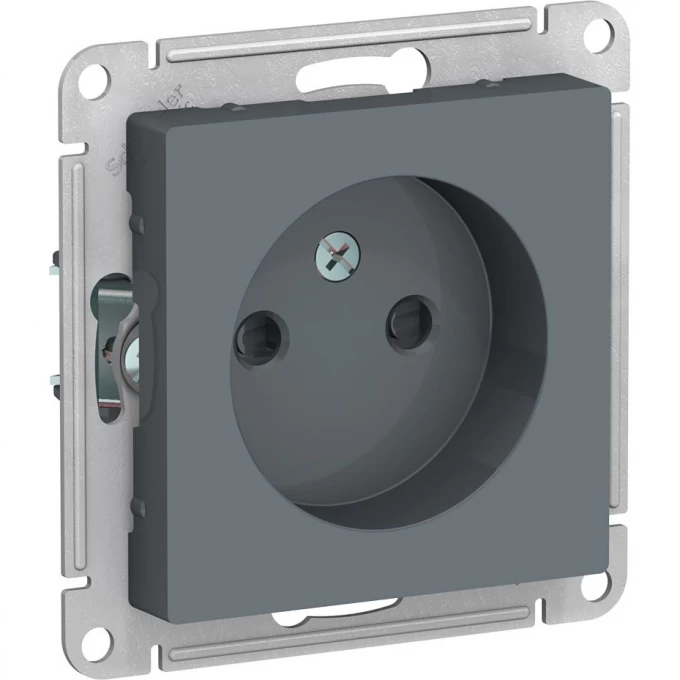 Розетка SCHNEIDER ELECTRIC ATLASDESIGN без заземления, со шторками, механизм, грифель ATN000749 Розетка SCHNEIDER ELECTRIC ATLASDESIGN без заземления, со шторками, механизм, грифель ATN000749