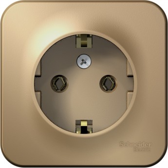 Розетка SCHNEIDER ELECTRIC BLANCA с заземлением, без шторок, с изолирующей пластиной, 16А, 250В, титан