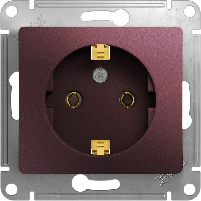 Розетка SCHNEIDER ELECTRIC GLOSSA с заземлением, механизм, баклажановый GSL001143 Розетка SCHNEIDER ELECTRIC GLOSSA с заземлением, механизм, баклажановый GSL001143