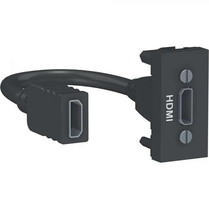 Розетка SCHNEIDER ELECTRIC UNICA MODULAR HDMI, 1 модуль, антрацит NU343054 Розетка SCHNEIDER ELECTRIC UNICA MODULAR HDMI, 1 модуль, антрацит NU343054
